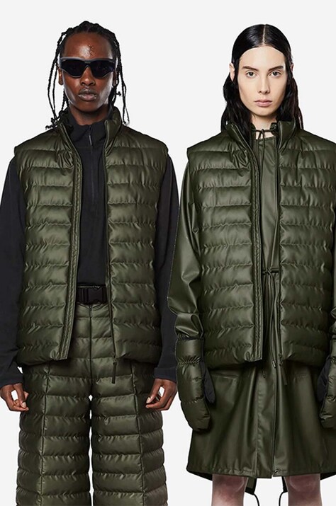 Rains bezrękawnik Trekker Vest 15200 kolor zielony przejściowy 15200.EVERGREEN