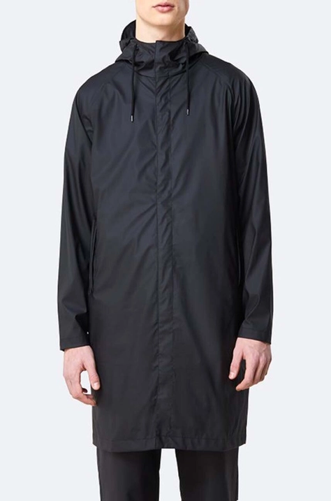 Дощовик Rains Płaszcz Rains колір чорний перехідна 1256.BLACK-BLACK