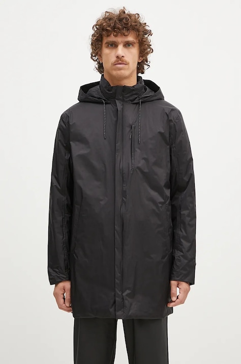 Rains kurtka Padded Nylon Coat 15480 kolor czarny przejściowa oversize 15480.BLACK