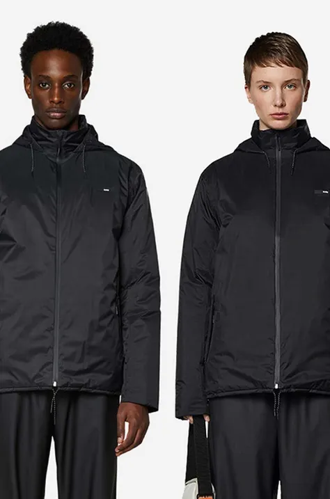 Куртка Rains Padded Nylon Jacket цвет чёрный переходная oversize 15470.BLACK-BLACK