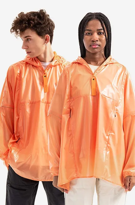 Rains geacă de ploaie Ultralight Anorak culoarea portocaliu, de tranziție, oversize 18760.ORANGE-ORANGE