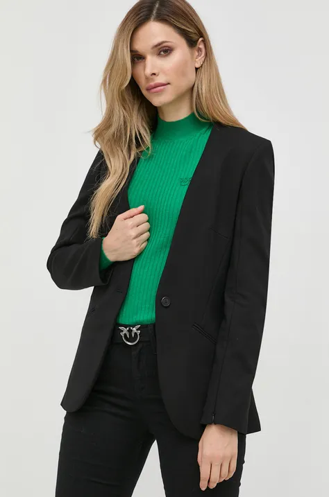 Сако Karl Lagerfeld в черно с едно копче с изчистен дизайн