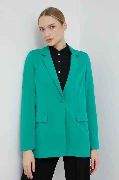Sako Vero Moda zelená farba, jednoradové, jednofarebné