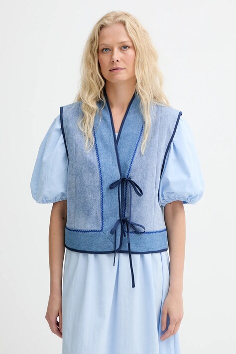 Renewed vestă creative upcycling un singur rând de nasturi, Renewed INTU x Answear