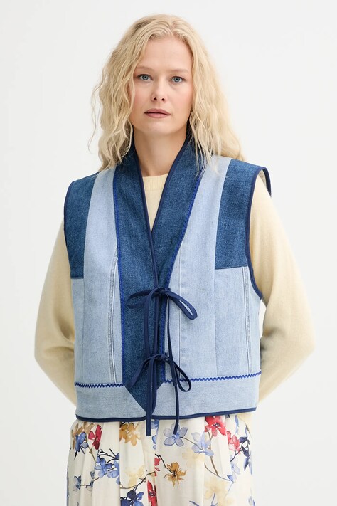 Renewed vestă creative upcycling un singur rând de nasturi, Renewed INTU x Answear