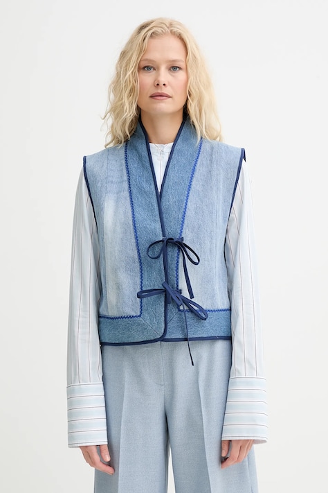 Renewed vestă creative upcycling un singur rând de nasturi, Renewed INTU x Answear