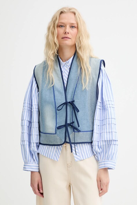 Renewed vestă creative upcycling un singur rând de nasturi, Renewed INTU x Answear