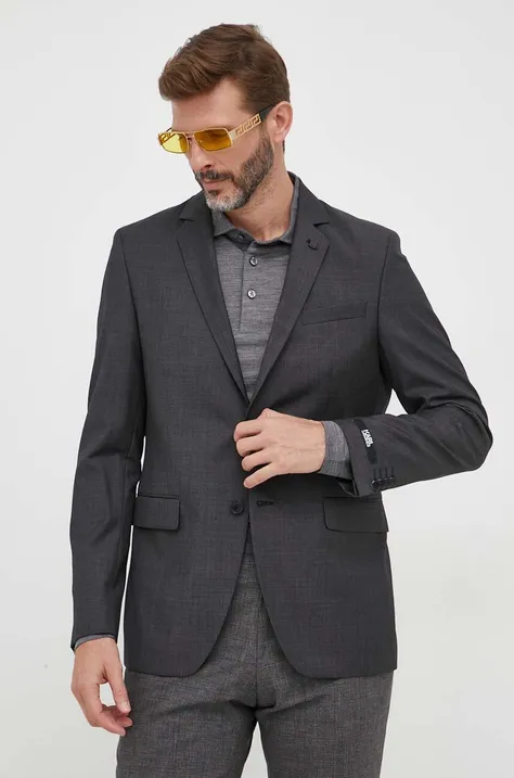 Volnen suknjič Karl Lagerfeld siva barva