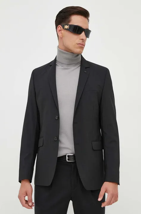 Karl Lagerfeld geaca de lana culoarea negru