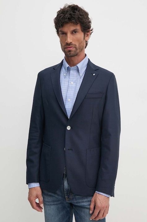 Μάλλινο σακάκι BOSS χρώμα: ναυτικό μπλε, 50480317