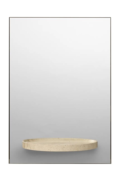 ferm LIVING oglindă de perete cu raft Symmetry Mirror culoarea bej
