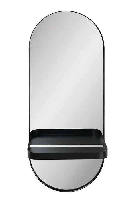 House Nordic specchio da parete con mensola 25 x 12 x 60 cm colore nero