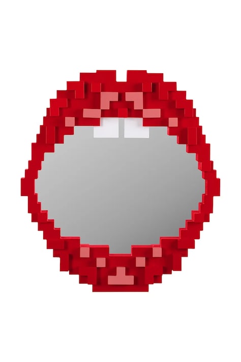 Seletti lustro ścienne 46,5 x 3,6 cm kolor czerwony