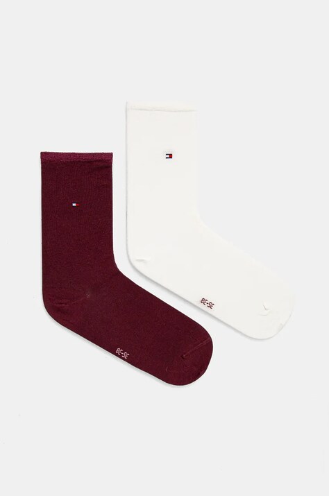 Tommy Hilfiger sosete femei, culoarea bordo