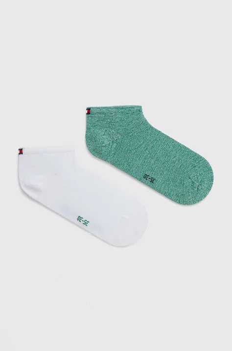 Ponožky Tommy Hilfiger 2-pak dámske, tmavomodrá farba, 343024001