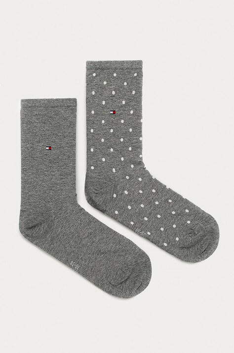 Tommy Hilfiger sosete 2-pack femei, culoarea gri, 100001493