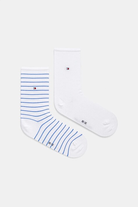 Tommy Hilfiger sosete 2-pack femei, culoarea alb, 100001494
