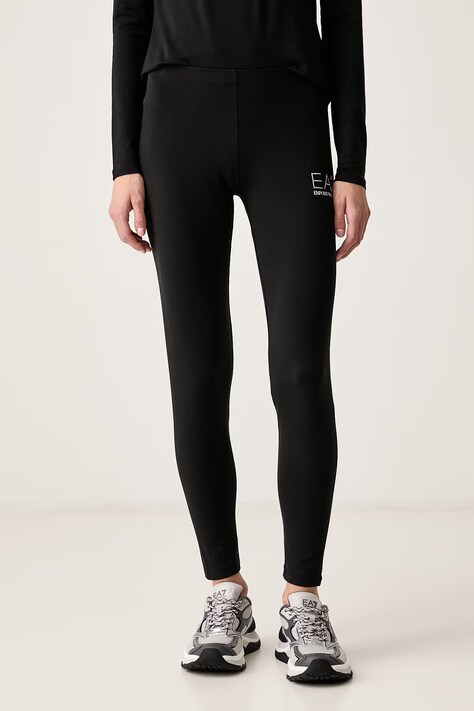 EA7 Emporio Armani Legginsy damskie bawełniane z elastanem czarne low waist 8NTP82.TJ01Z