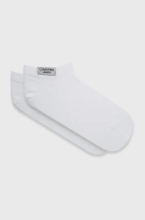 Κάλτσες Calvin Klein Jeans γυναικείες, χρώμα: άσπρο