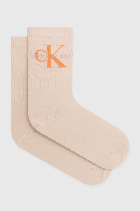 Calvin Klein Jeans skarpetki damskie kolor beżowy 701218750