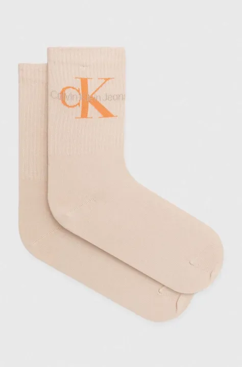 Ponožky Calvin Klein Jeans dámské, béžová barva