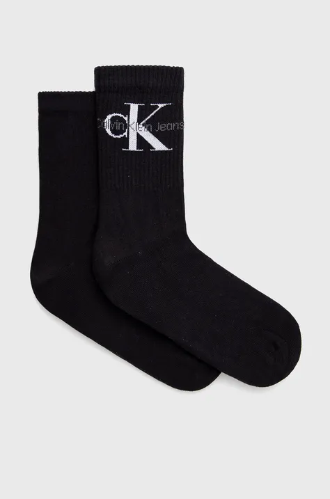 Κάλτσες Calvin Klein Jeans γυναικείες, χρώμα: μαύρο 701218750