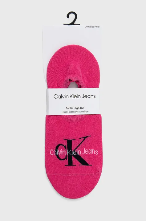 Nogavice Calvin Klein Jeans ženski, roza barva