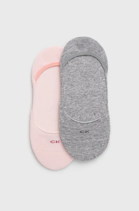 Ponožky Calvin Klein (2-pak) dámske, ružová farba, 701218767