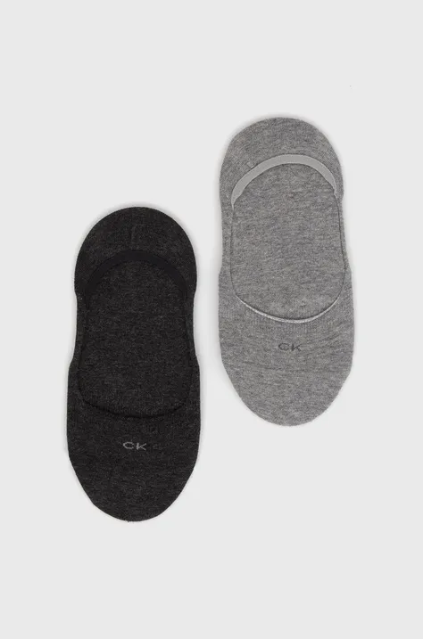 Ponožky Calvin Klein (2-pak) dámske, šedá farba, 701218767