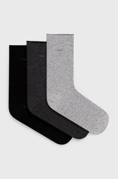 Calvin Klein Skarpetki (3-pack) damskie kolor szary