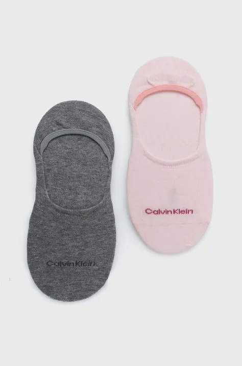 Ponožky Calvin Klein 2-pack dámské, růžová barva