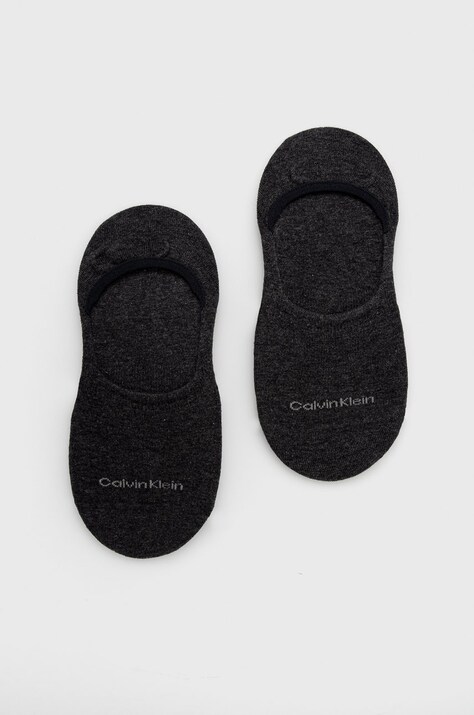 Ponožky Calvin Klein 2-pack dámské, šedá barva, 701218771