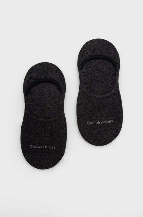 Ponožky Calvin Klein 2-pak dámske, šedá farba
