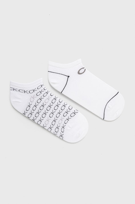 Calvin Klein Șosete (2-pack) femei, culoarea alb