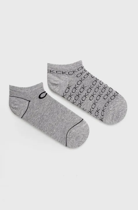 Шкарпетки Calvin Klein (2-pack) жіночі колір сірий