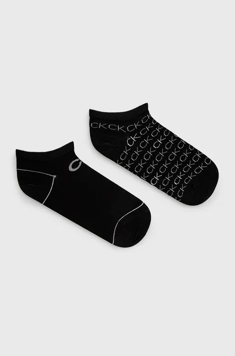 Ponožky Calvin Klein (2-pak) dámske, čierna farba, 701218779