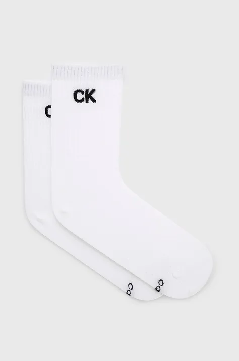 Κάλτσες Calvin Klein γυναικείες, χρώμα: άσπρο