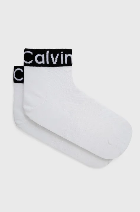 Κάλτσες Calvin Klein γυναικείες, χρώμα: άσπρο 701218785