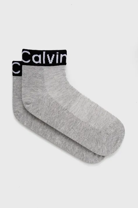 Čarape Calvin Klein za žene, boja: siva, 701218785