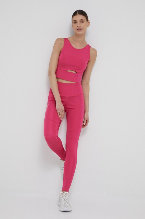 EA7 Emporio Armani Legginsy 8NTP59.TJ1RZ damskie kolor różowy z nadrukiem