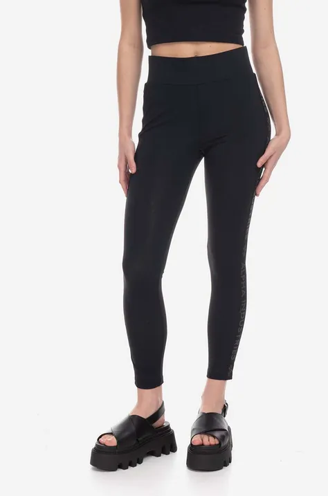 Tajice Alpha Industries AI Stripe Leggings za žene, boja: crna, glatki materijal, 106057.03-black