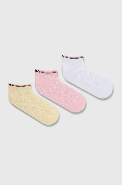 Čarape Fila 3-pack za žene, boja: ružičasta, F6940