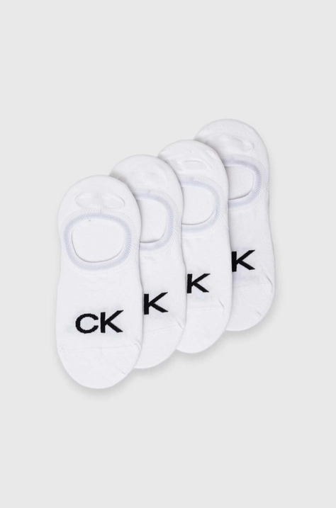 Ponožky Calvin Klein 4-pack dámské, bílá barva, 701220509