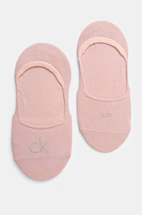 Calvin Klein sosete 2-pack femei, culoarea roz, 701228800
