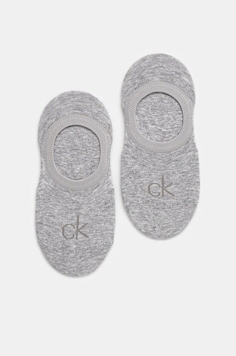 Calvin Klein sosete 2-pack femei, culoarea gri, 701228801