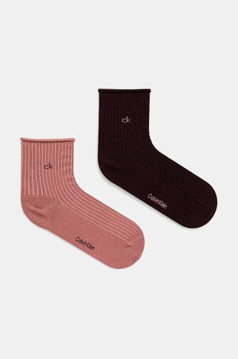 Κάλτσες Calvin Klein 2-pack χρώμα: μπορντό, 701229681