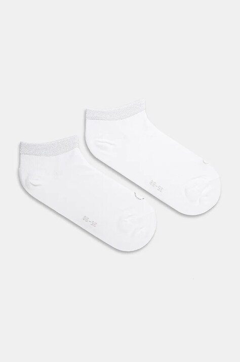 Calvin Klein sosete 2-pack femei, culoarea alb, 701230614