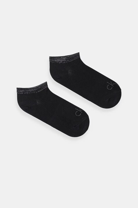 Calvin Klein sosete 2-pack femei, culoarea negru, 701230614