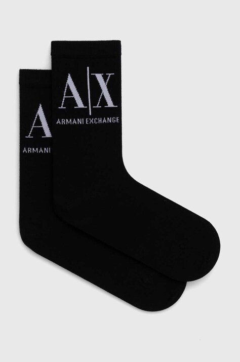 Armani Exchange sosete femei, culoarea negru, 946020 CC401