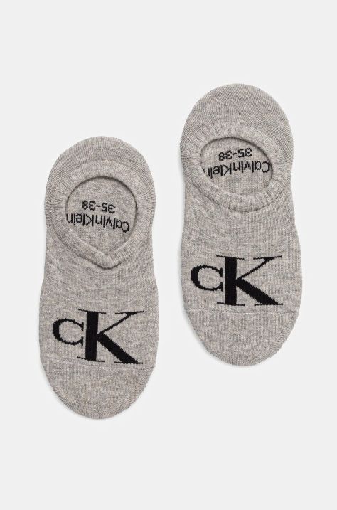 Čarape Calvin Klein Jeans 2-pack za žene, boja: siva, 701228817